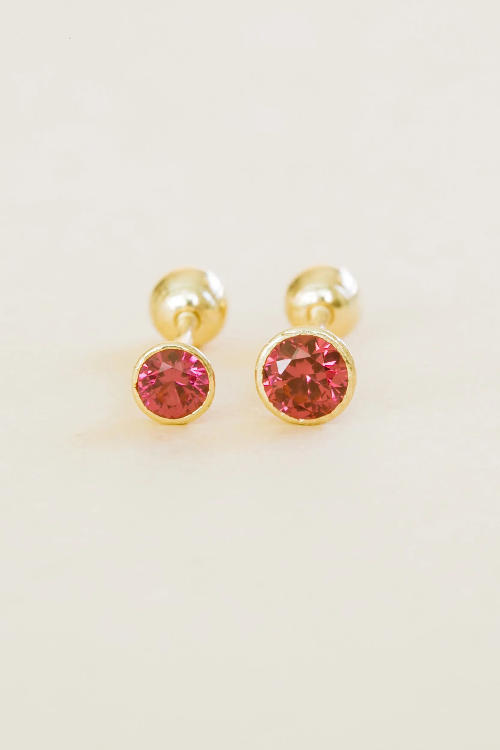 14k Solid Gold Wrap Round Cz Barbell Ball Ear Post Stud Earring Piercing