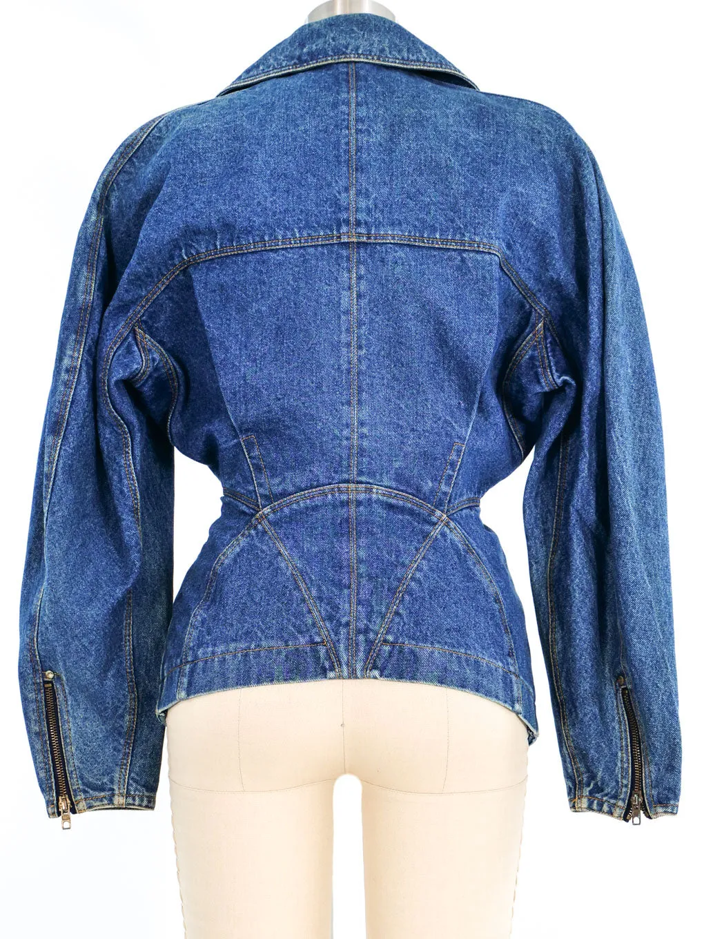 1990's Alaia Denim Motorcycle Jacket