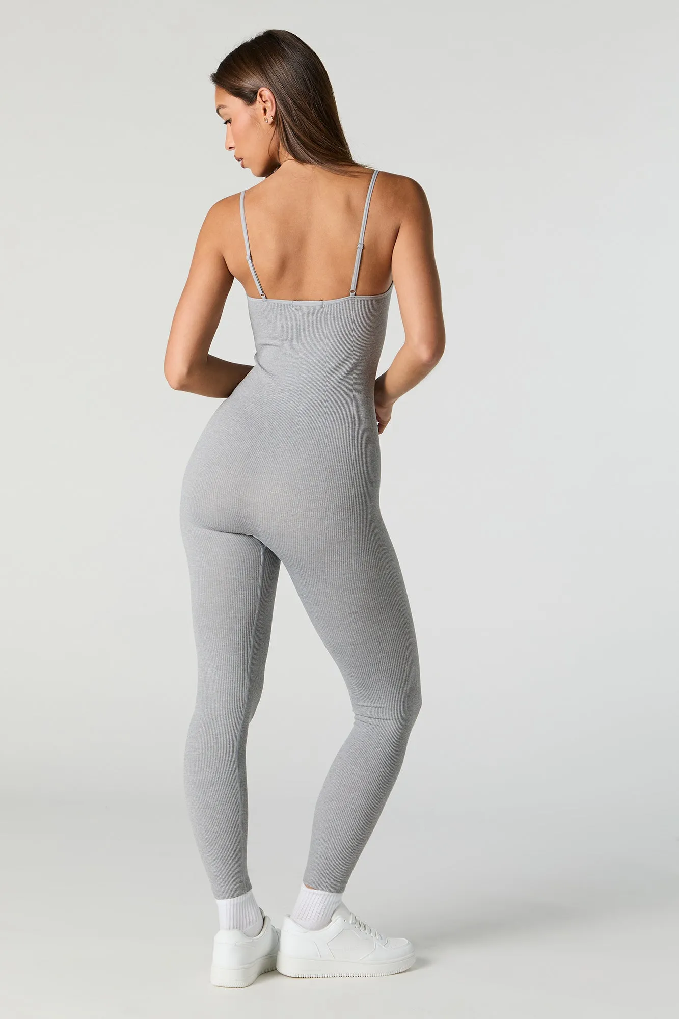 Active Seamless Ribbed Scoop Neck Jumpsuit