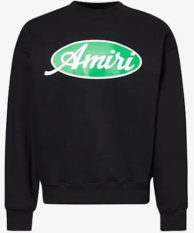 Amiri Mens Black Oval crew-neck oversized cotton-jersey sweatshirt