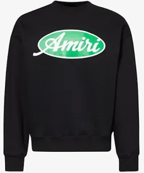 Amiri Mens Black Oval crew-neck oversized cotton-jersey sweatshirt