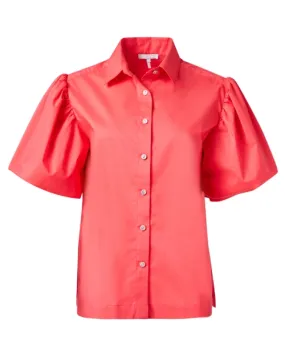 Angelina Coral Puff Sleeve Blouse