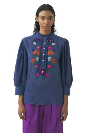 Antik Batik Clotilda Blouse, Blue