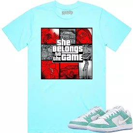 April Dunks Shirt to Match - RED BELONGS TO THE GAME