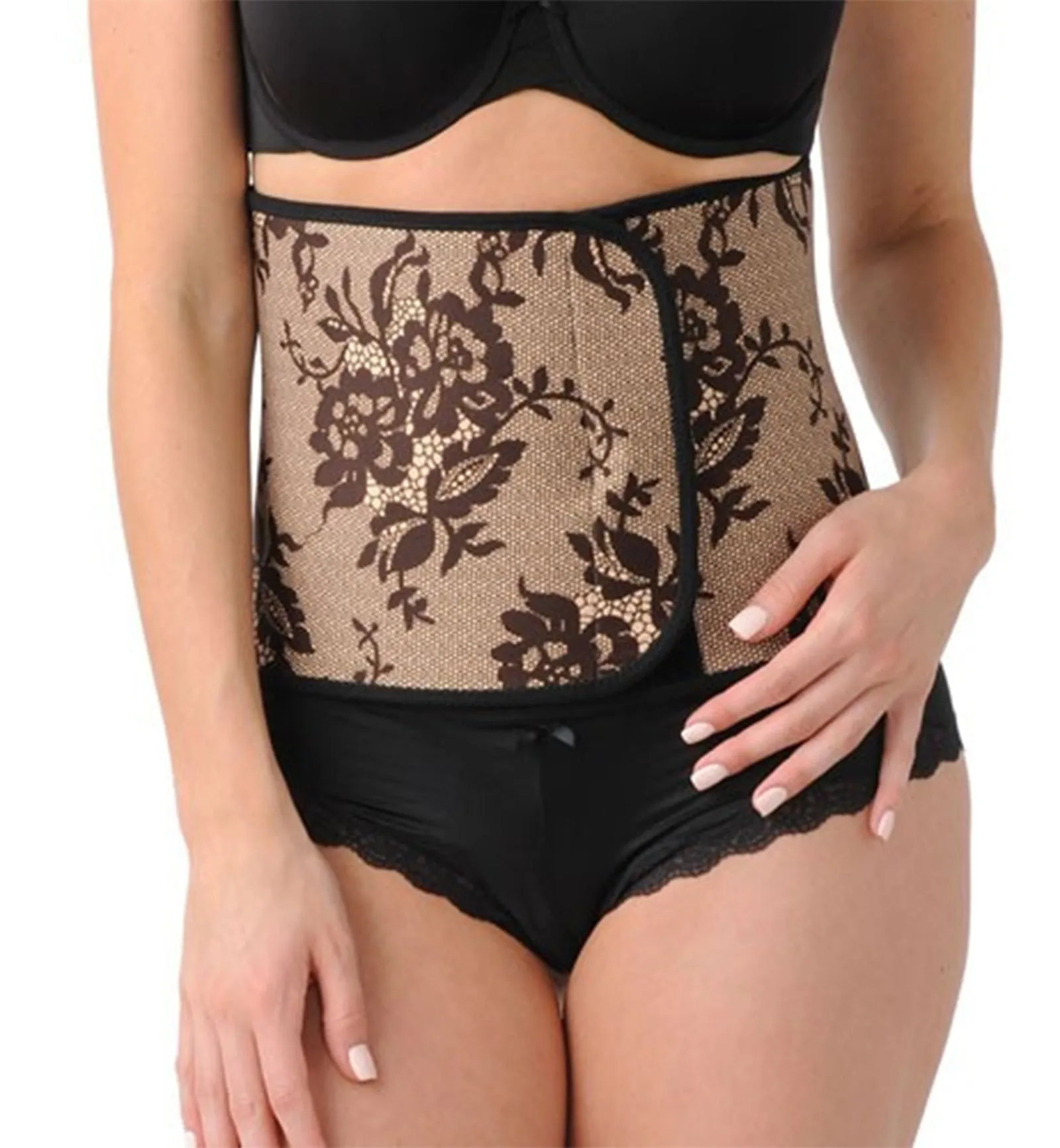 Belly Bandit Couture Black Lace Postpartum Belly Wrap (BBK) - Lace Print