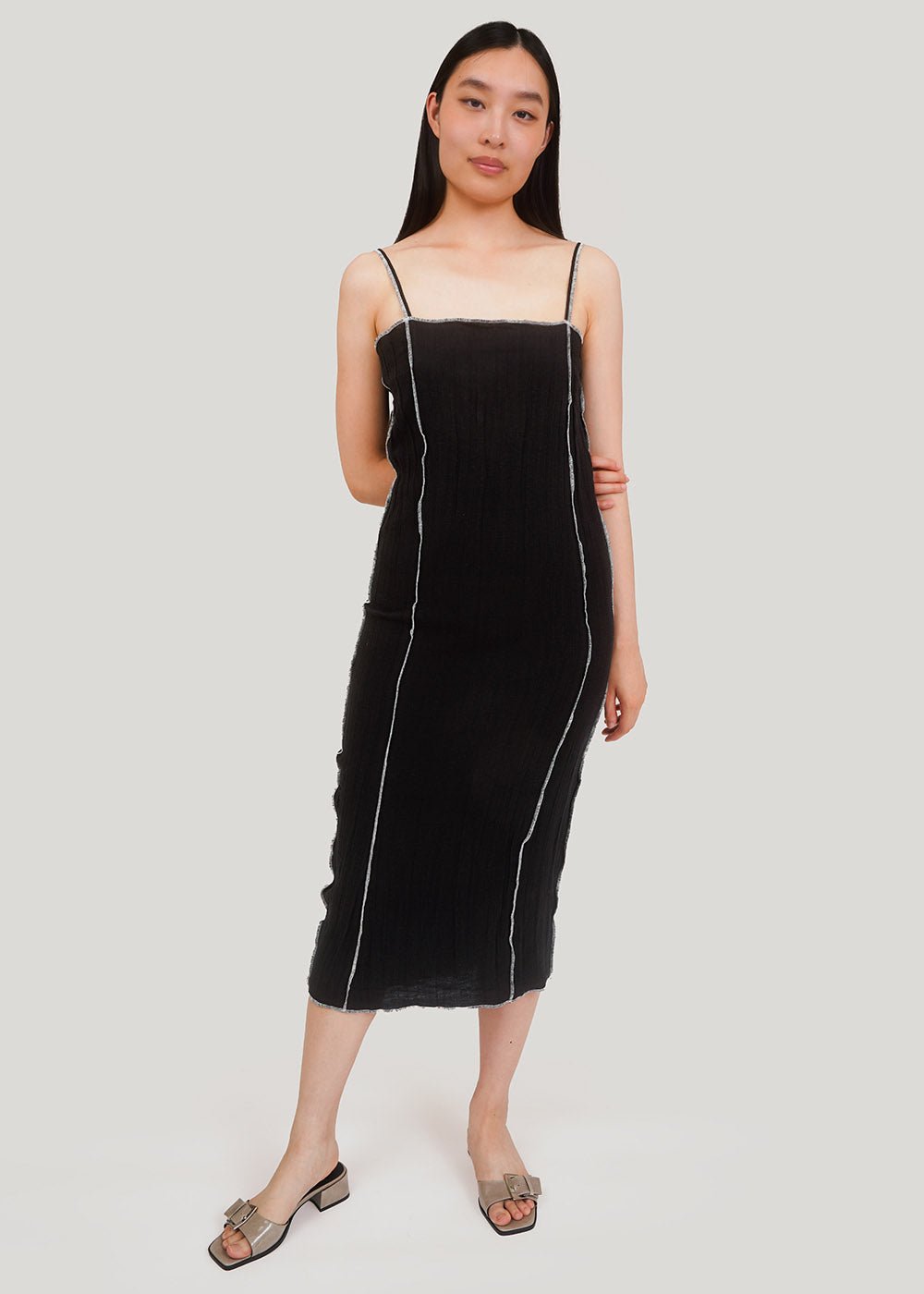 Black Shok Slip Dress