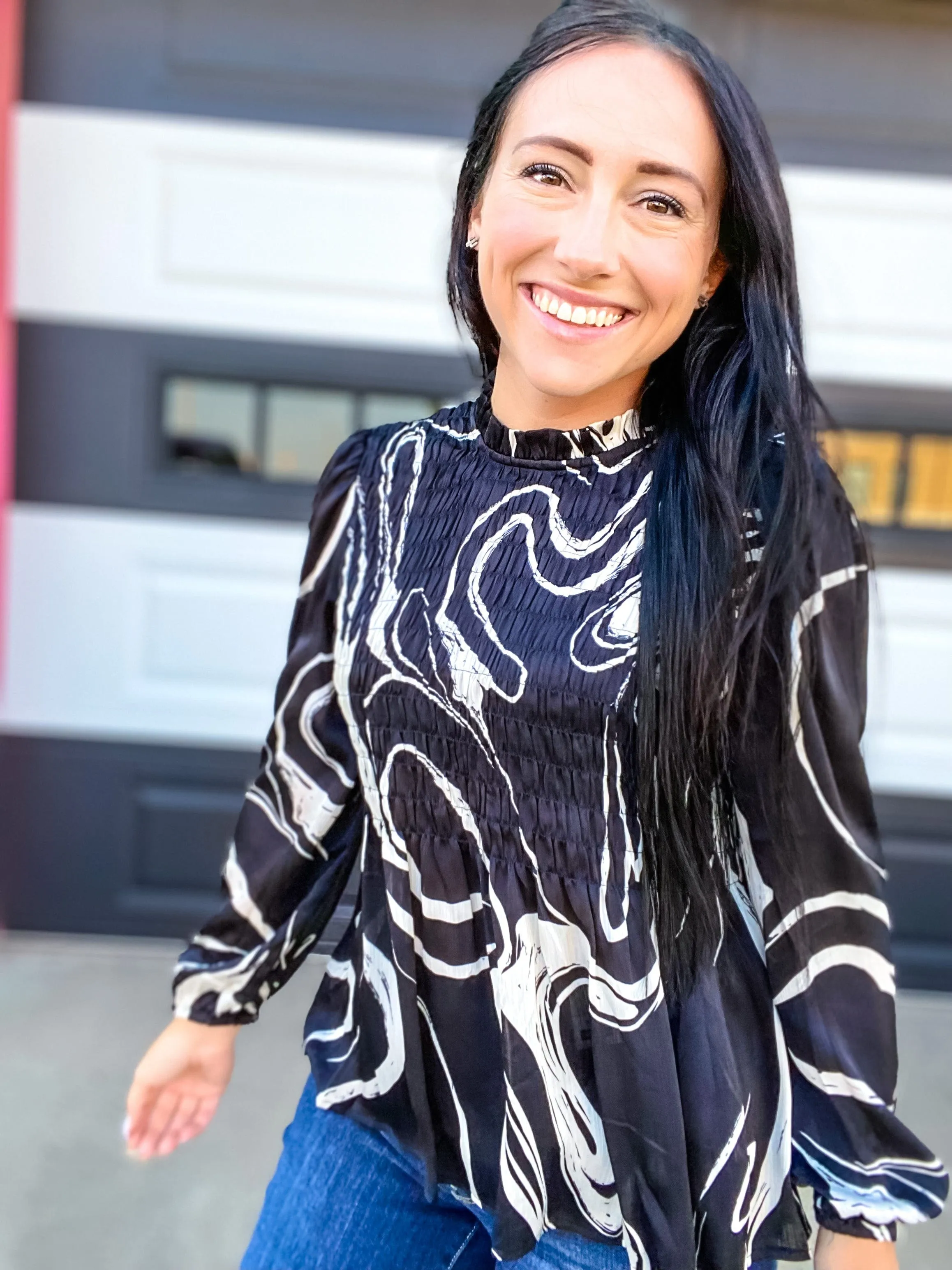 Black Swirl Blouse