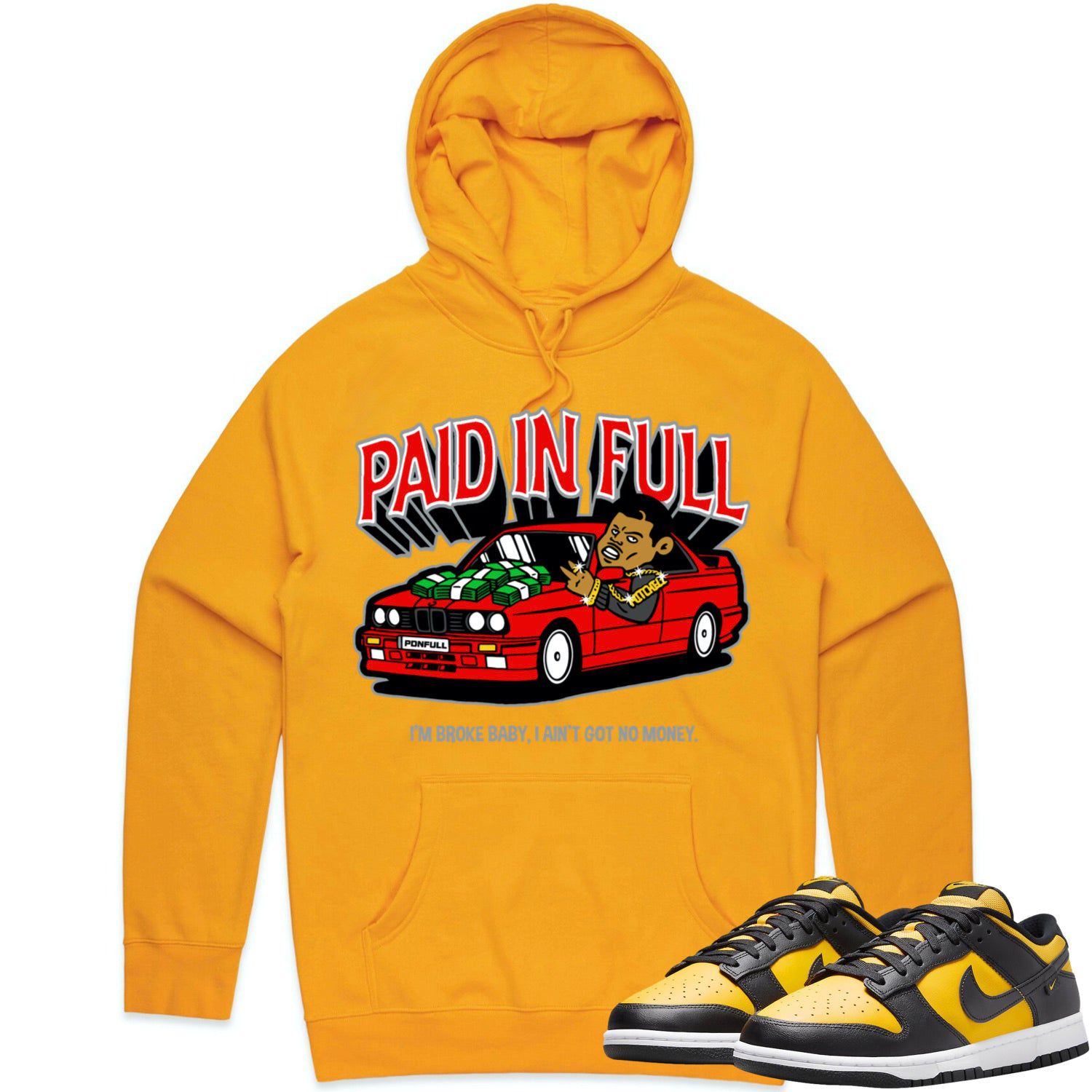 Black University Gold Dunks Hoodie to Match - RED PAID