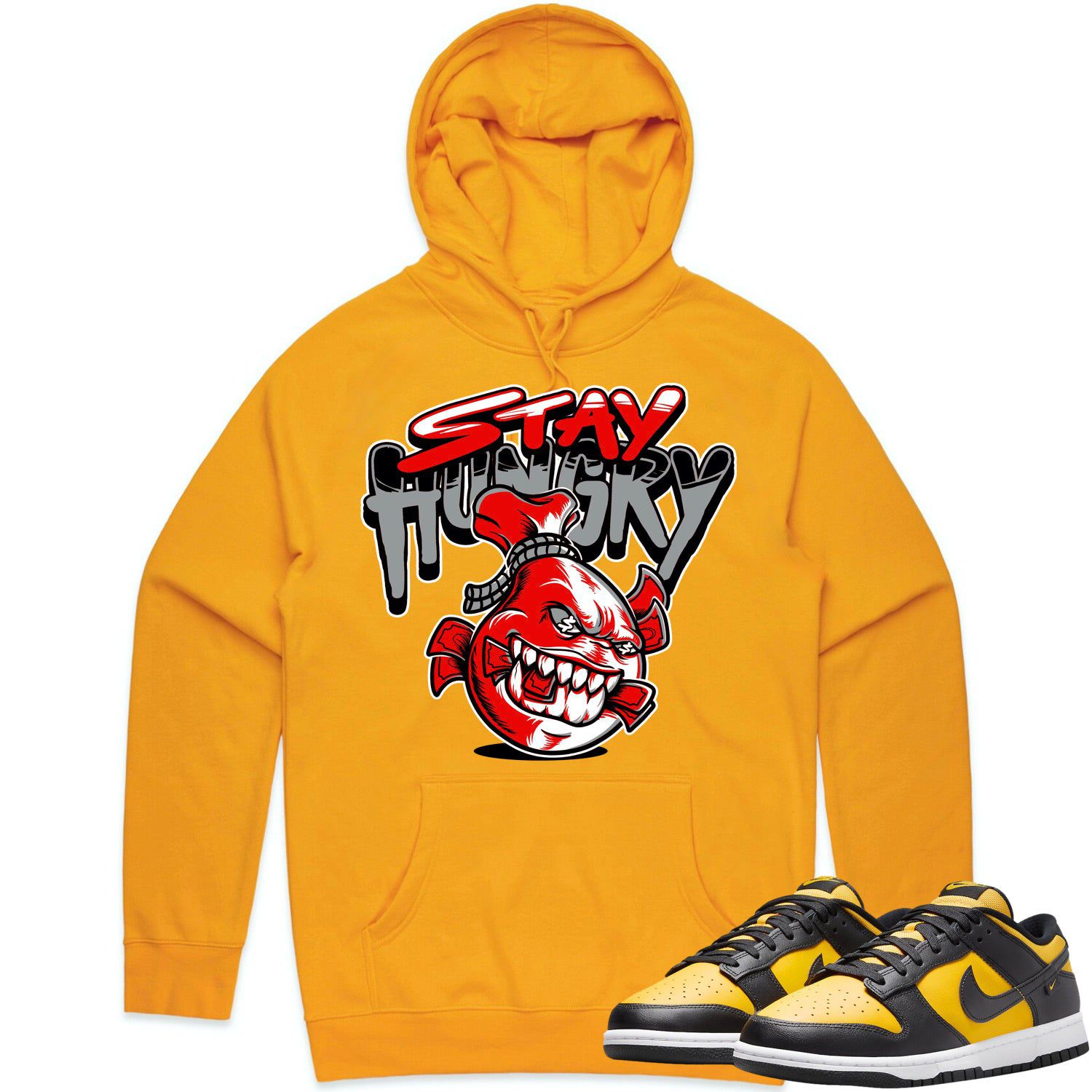 Black University Gold Dunks Hoodie to Match - RED STAY HUNGRY