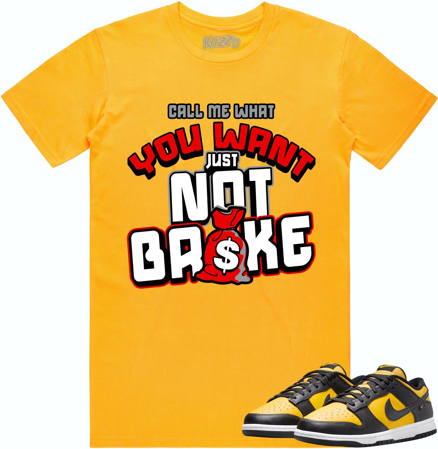 Black University Gold Dunks Shirt to Match - RED NOT BROKE