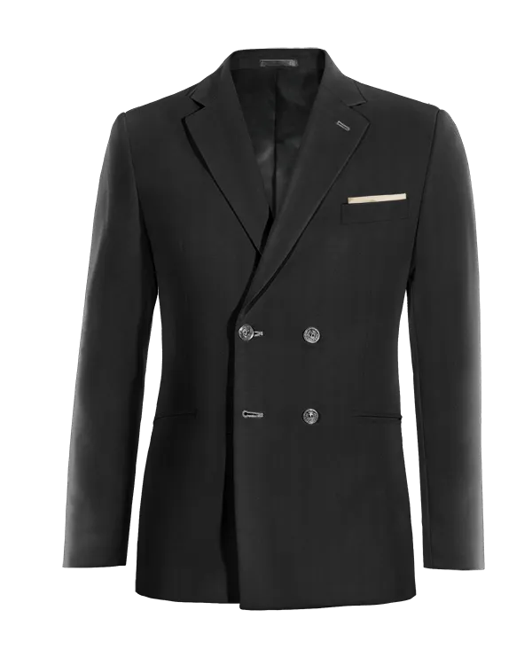  Blazer cruzada negro Ónix slim fit y con pañuelo