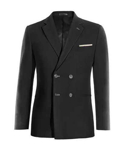  Blazer cruzada negro Ónix slim fit y con pañuelo