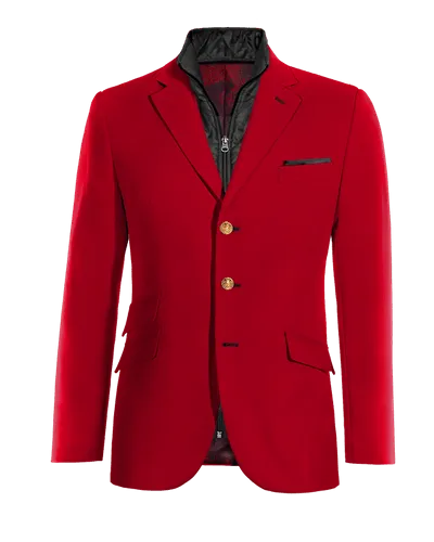  Blazer rojo intenso esencial de 3 botones con pieza gilet