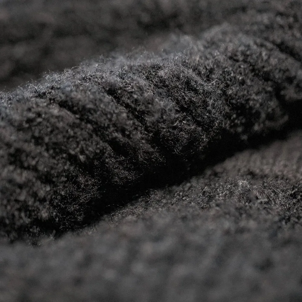 Boucle Knit Button Neck Sweater