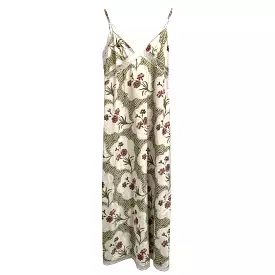 Brock Collection $1620 Cream Smudge Floral Print Maxi Slip Dress L/XL