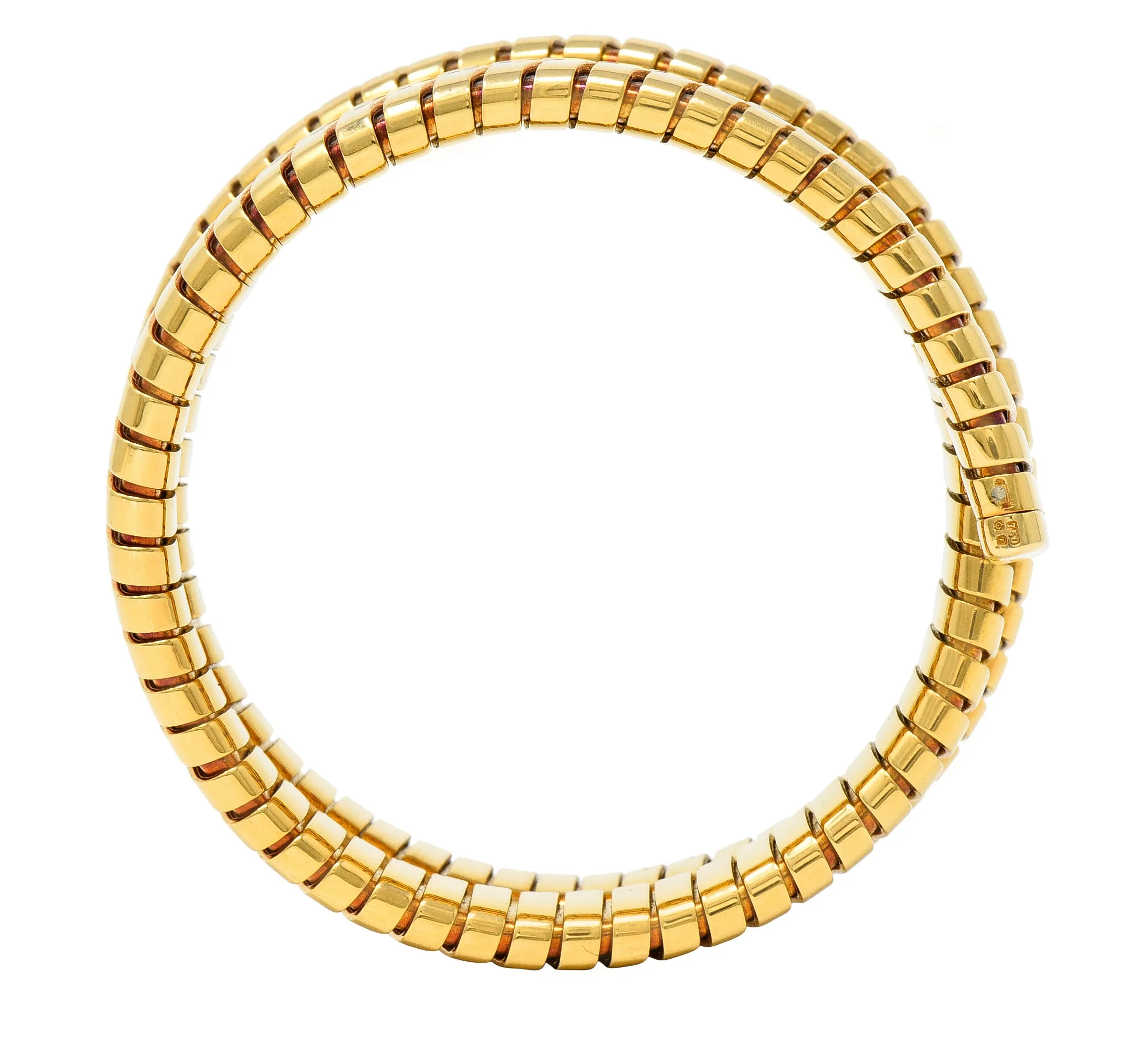 Bulgari 18 Karat Yellow Gold Flexible Tubogas Wrap Coil Bracelet