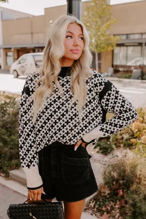 Chalet Chic Knit Sweater in Black