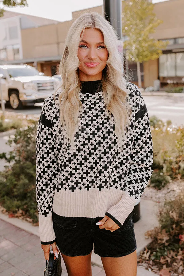 Chalet Chic Knit Sweater in Black