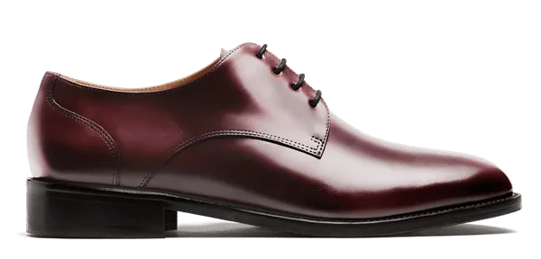 Derby shoes in burgundy leather