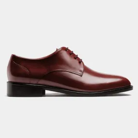 Derby shoes in burgundy leather