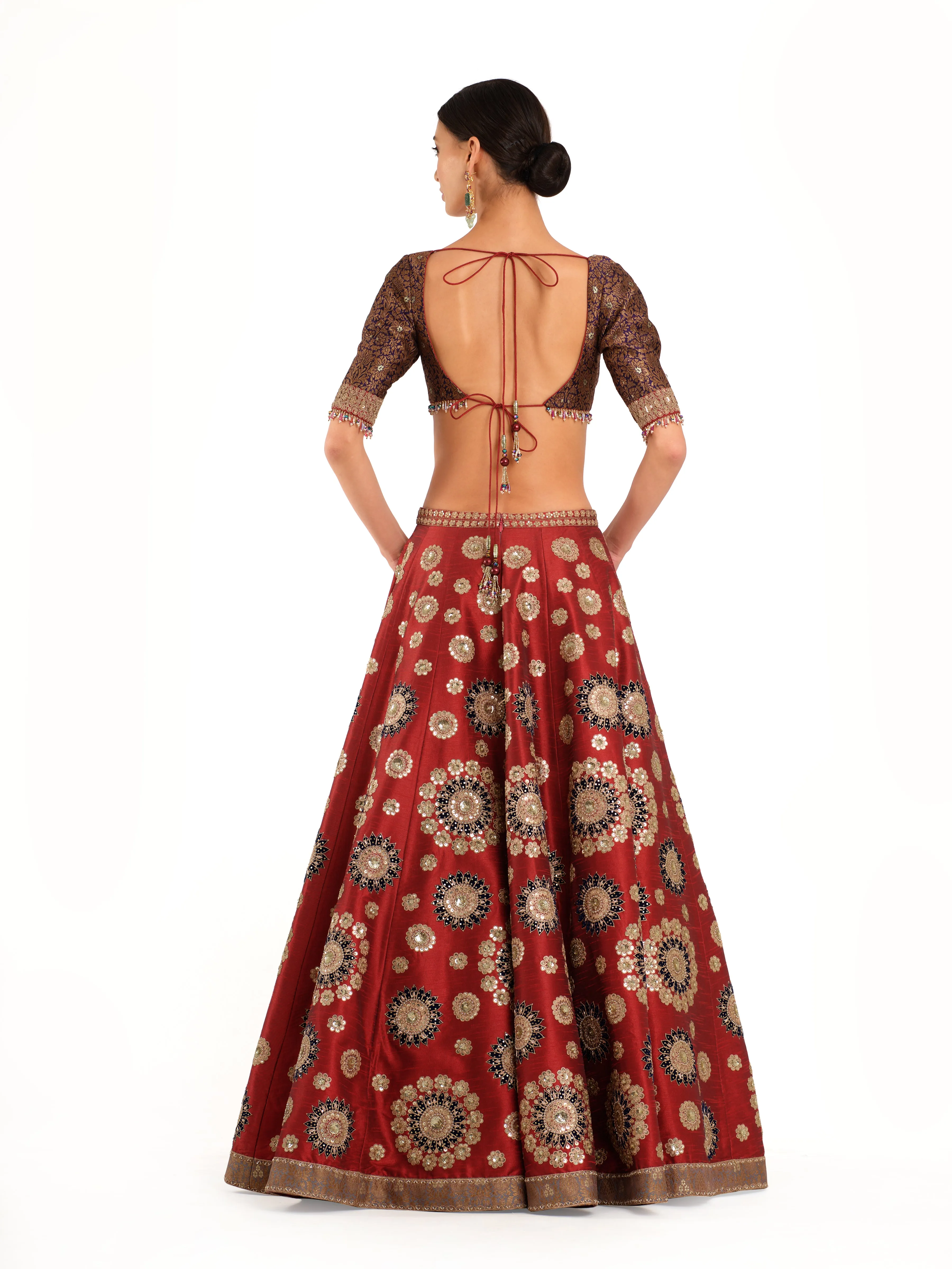 Embroidered Lehenga with Brocade Blouse