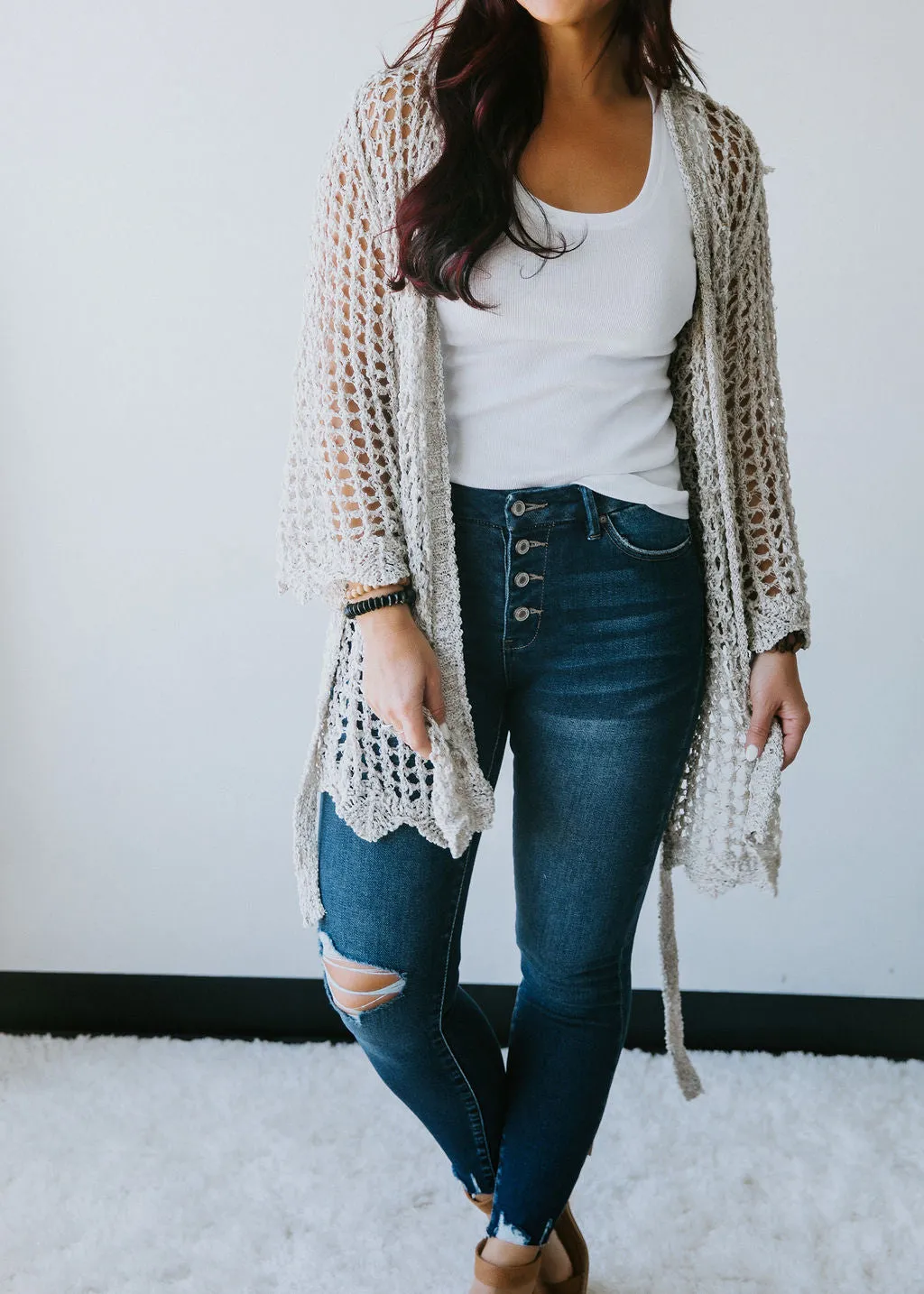 Freya Loose Weave Knit Cardigan