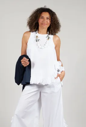 Frill Hemmed Blouse in White