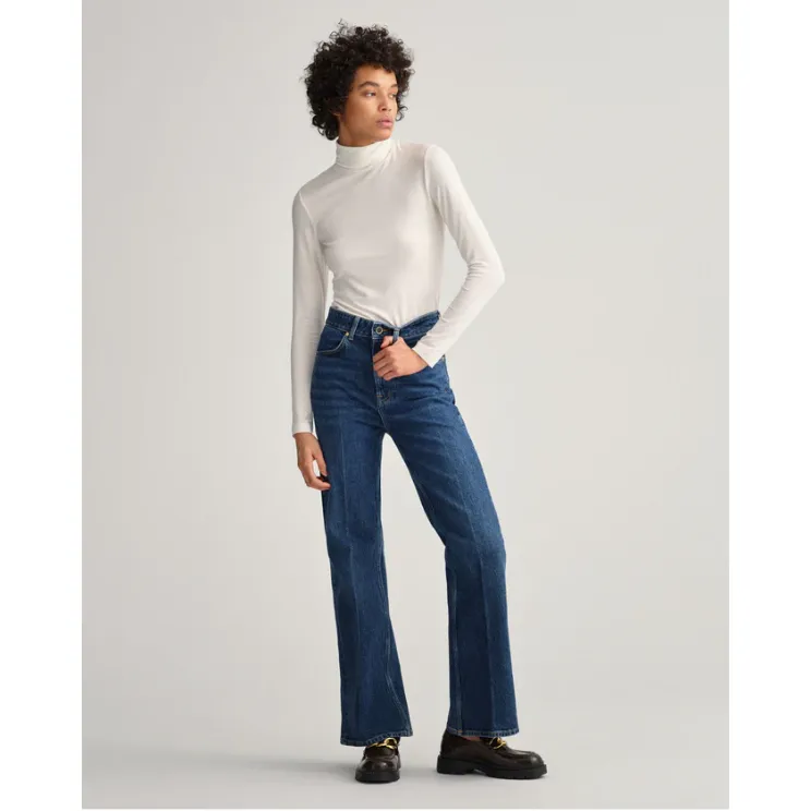 GANT High Waist Denim Flared Jeans