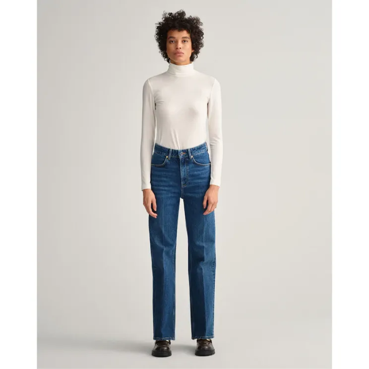 GANT High Waist Denim Flared Jeans