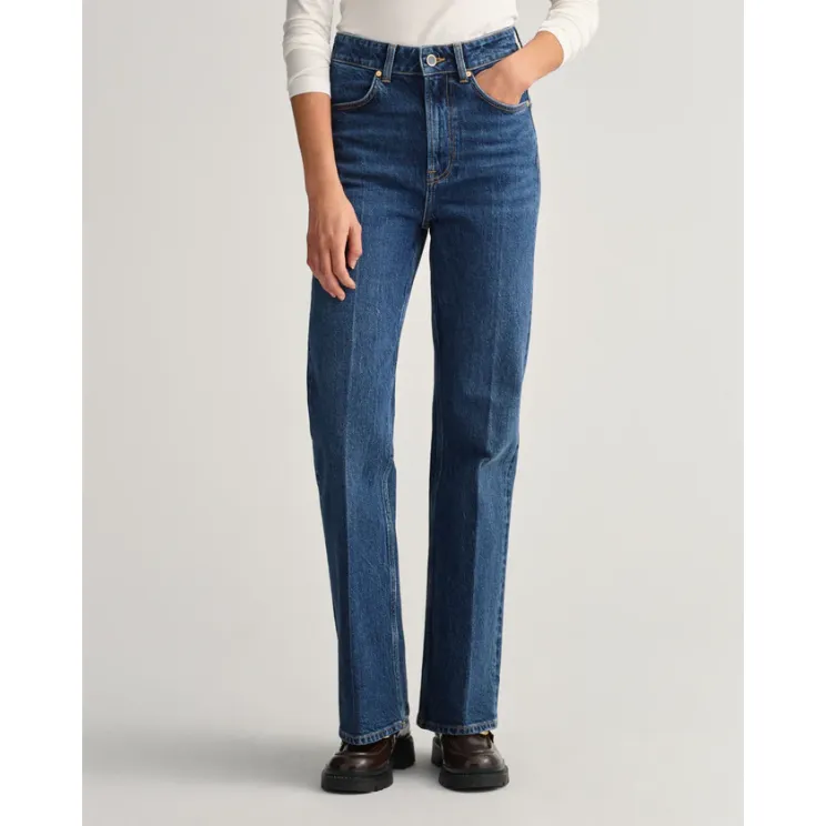 GANT High Waist Denim Flared Jeans