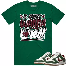 Gorge Green Team Red Dunks Shirt to Match - BURGUNDY LOVED