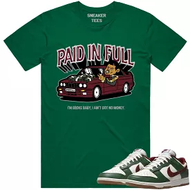 Gorge Green Team Red Dunks Shirt to Match - BURGUNDY PAID