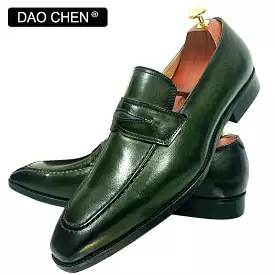 GREEN SLIP ON OFFICE WEDDING SHOES MAN DRESS SHOES