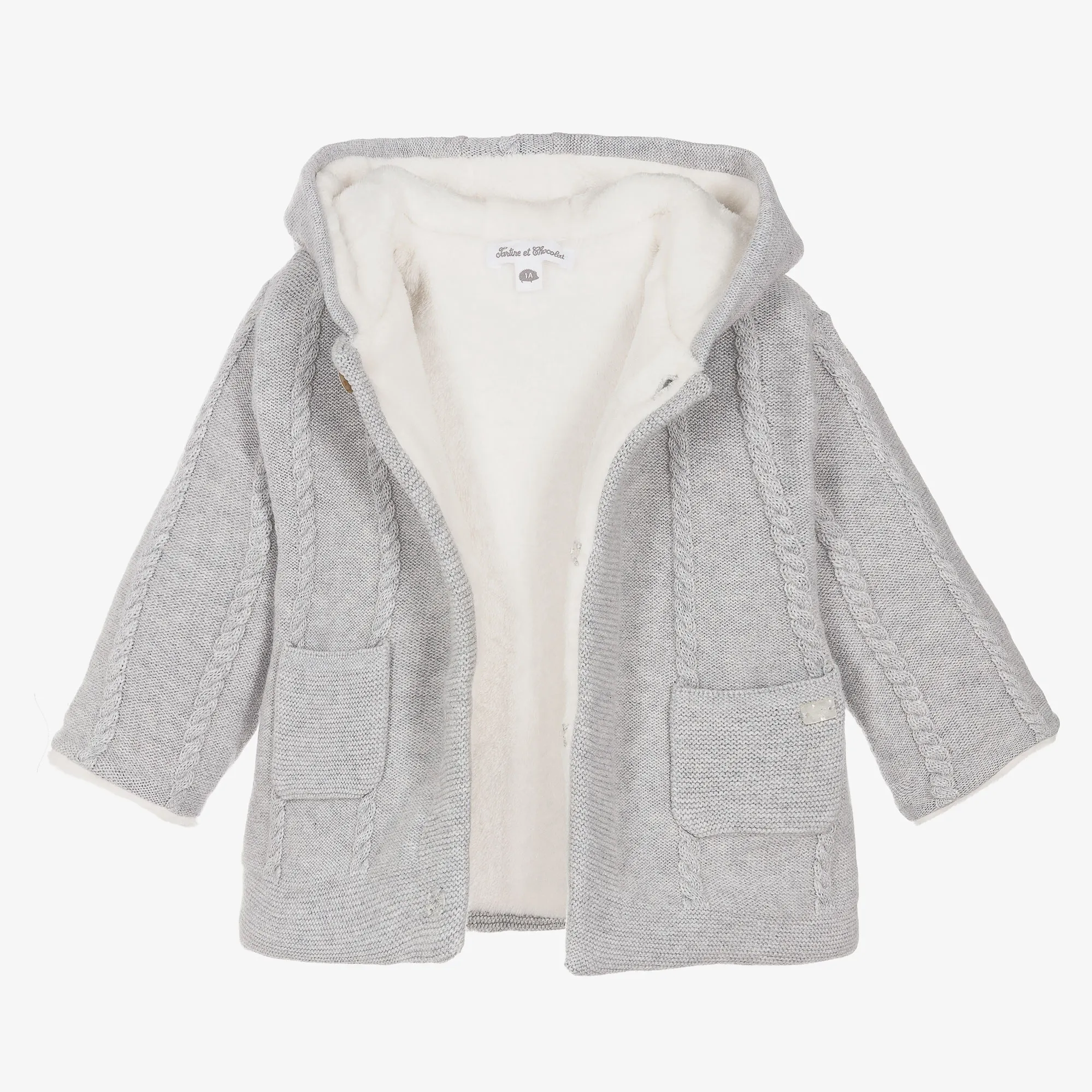 Grey Wool & Cashmere Pram Coat