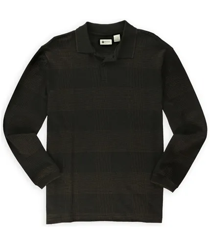 Haggar Mens Marled Grid Henley Sweater