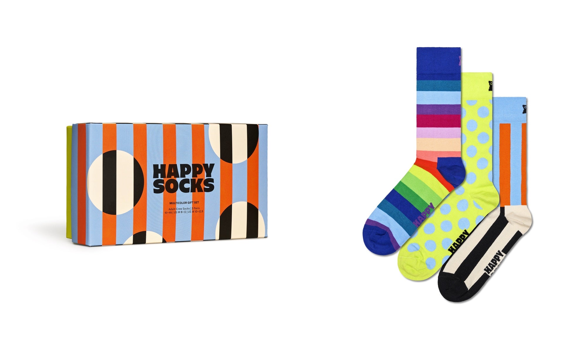 Happy Socks Mens Multicolor Sock Gift Set (3-Pack)