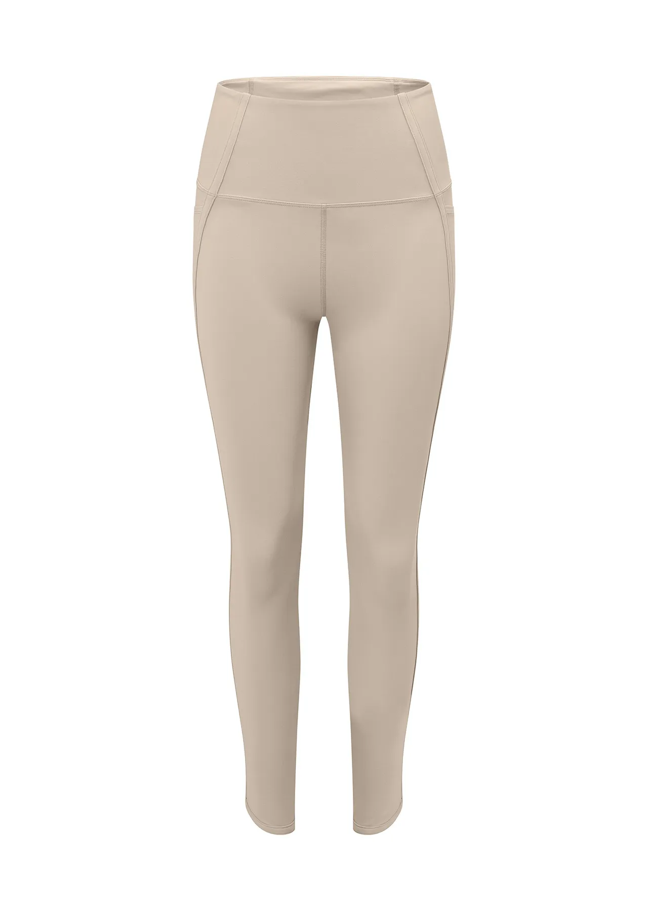 Hi-Fold Booty Ankle Biter Leggings | Beige | Tights and Leggings | Lorna Jane New Zealand