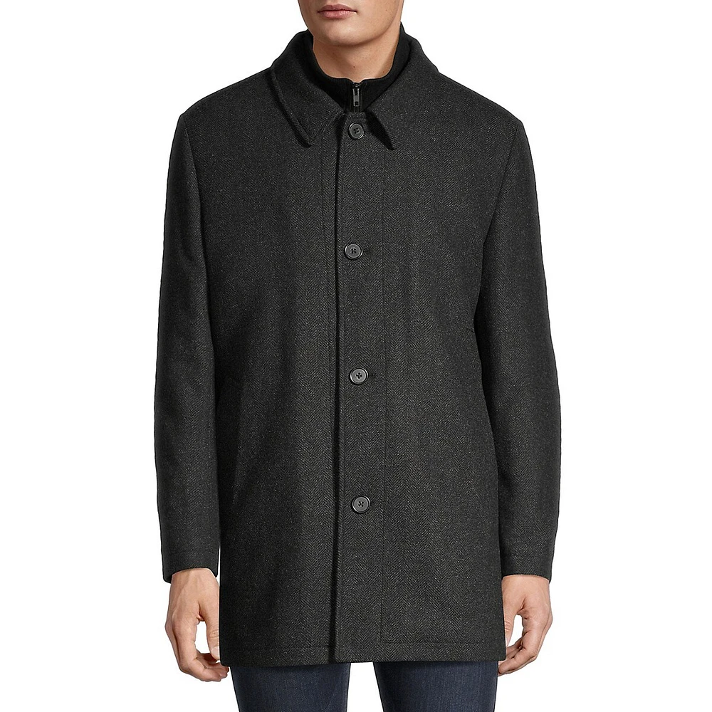 Horst Textured Wool-Blend Dress Car Coat