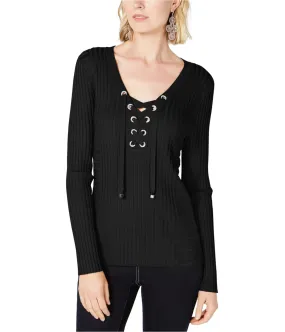 I-N-C Womens Ribbed Rhinestone Pullover Sweater