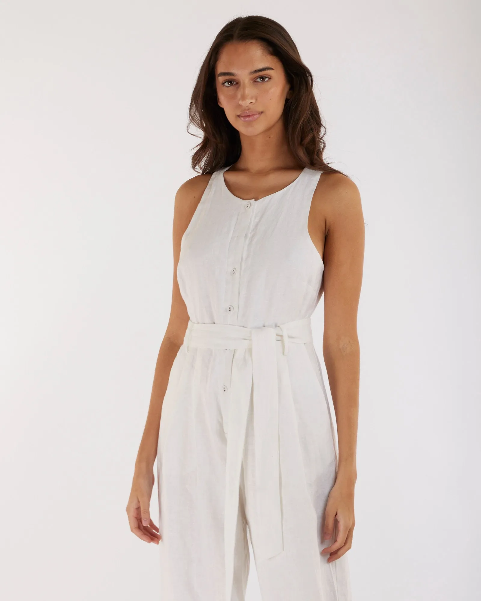 Imari Linen Jumpsuit - White