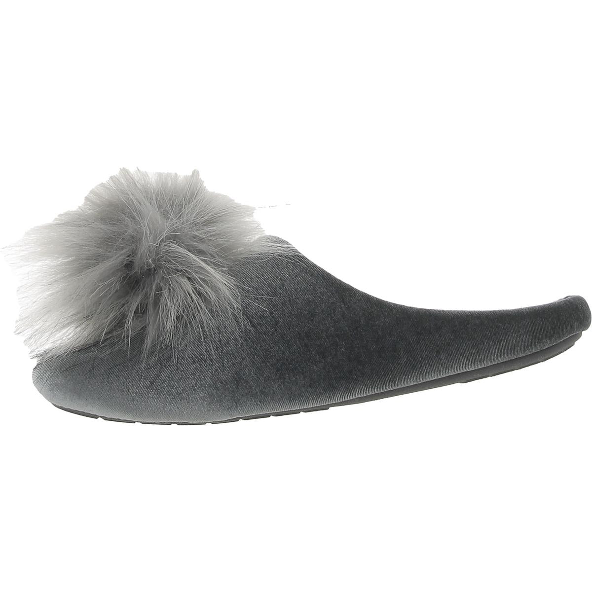 INC Womens Velour Faux Fur Slide Slippers