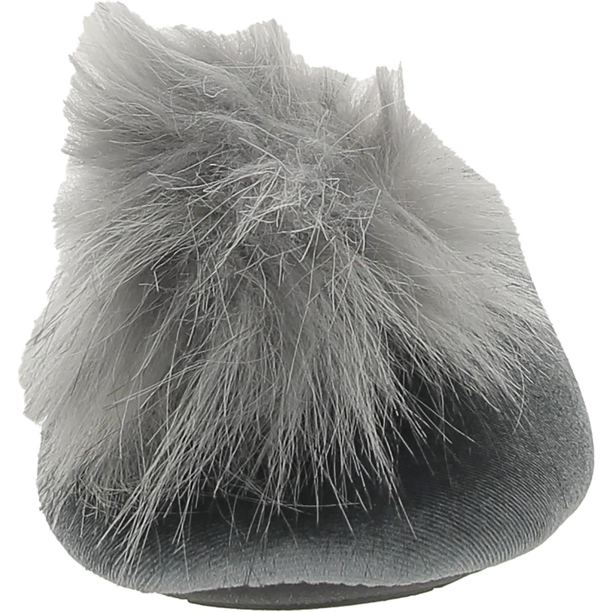 INC Womens Velour Faux Fur Slide Slippers