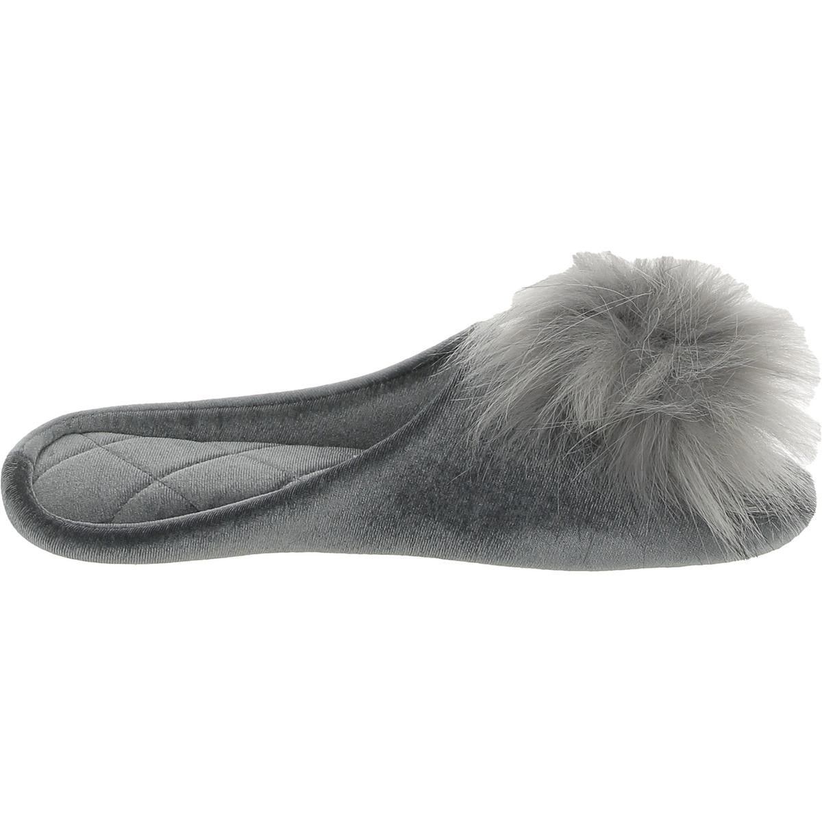 INC Womens Velour Faux Fur Slide Slippers