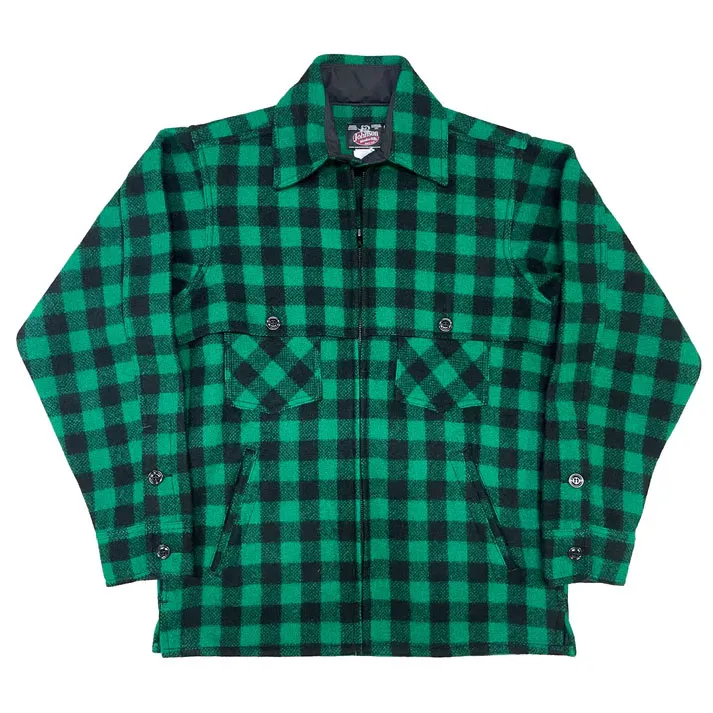 Johnson Woolen Mills Jac Shirt Double Cape Green & Black Buffalo Check