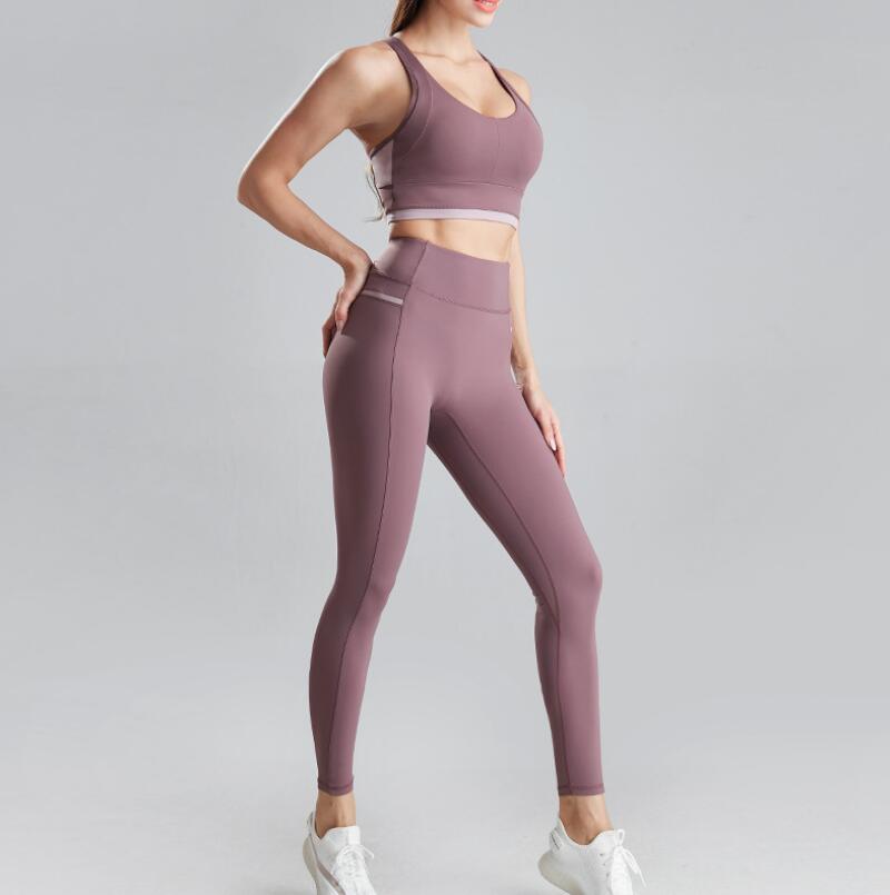 Knitting Hips Stretch Fitness Sports Yoga 2 Piece Set