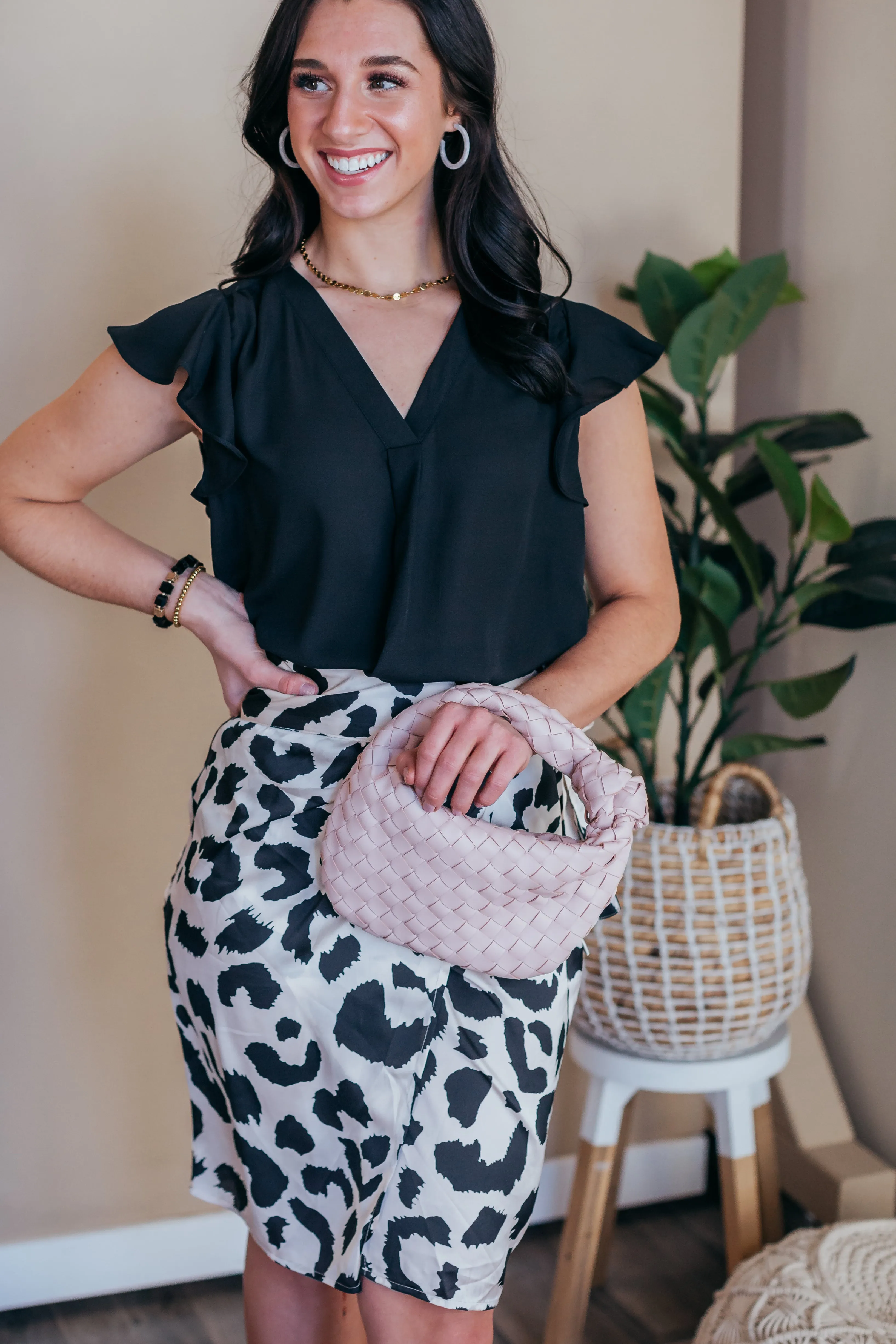 Leopard Print Wrap Skirt