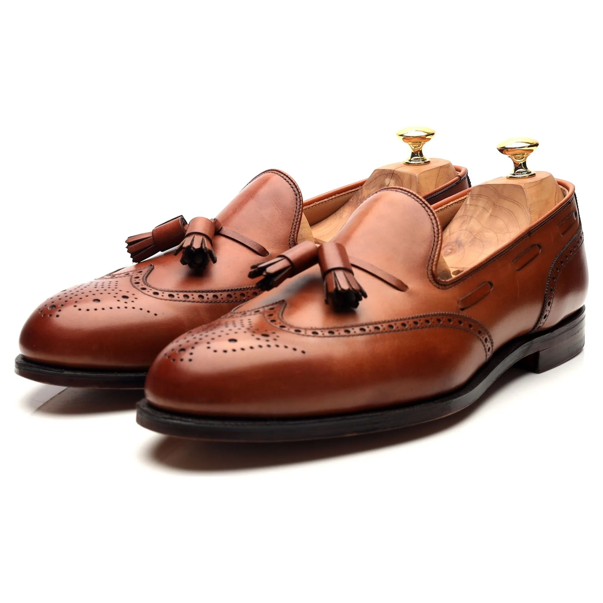 'Lichfield 3' Tan Brown Leather Tassel Loafers UK 10.5 US 11 D