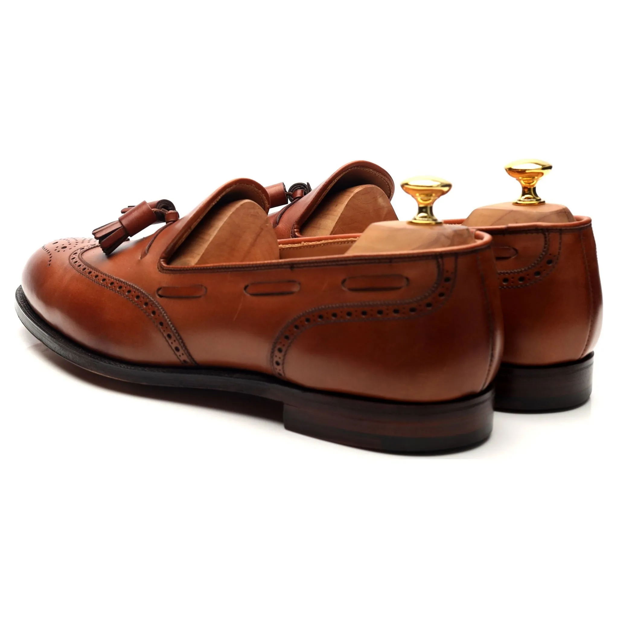 'Lichfield 3' Tan Brown Leather Tassel Loafers UK 10.5 US 11 D