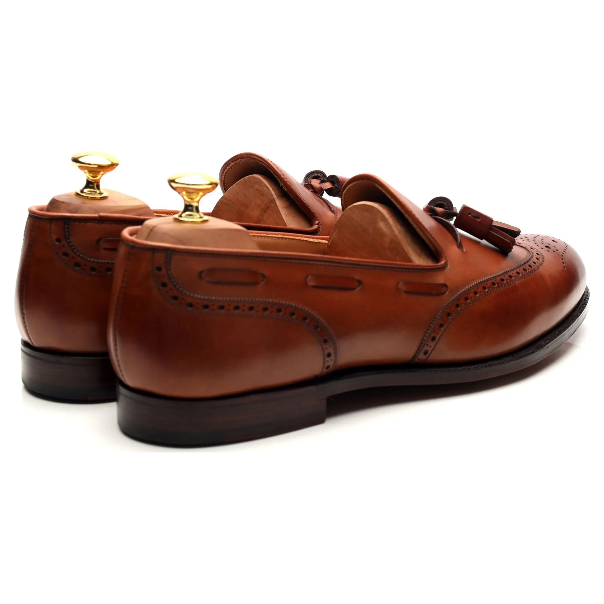 'Lichfield 3' Tan Brown Leather Tassel Loafers UK 10.5 US 11 D