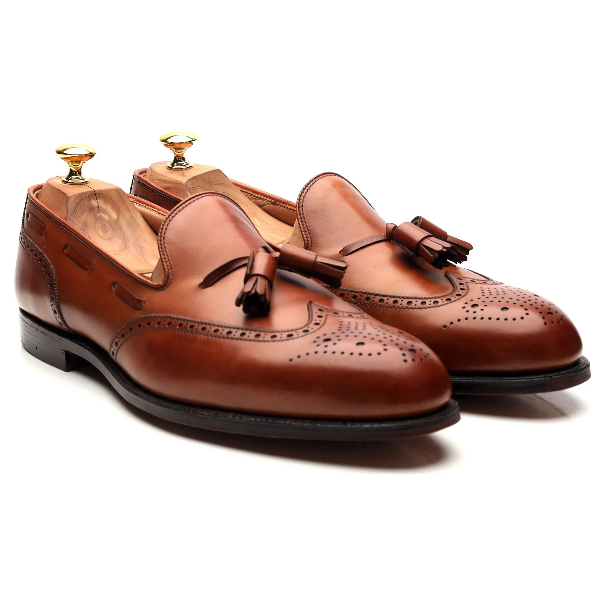 'Lichfield 3' Tan Brown Leather Tassel Loafers UK 10.5 US 11 D